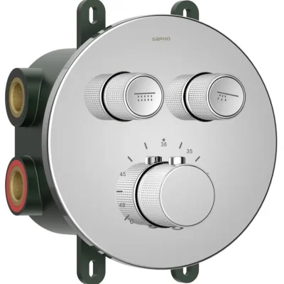 Sapho Smart Select - zemapmetuma termostata maisītājs, 2 patērētājiem, ar montāžas korpusu, hroms RP032