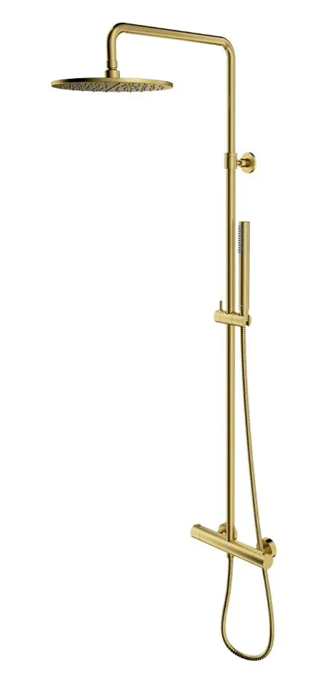 OMNIRES Y - dušas komplekts ar termostatu, diametrs 25 cm, birstēts misiņš Y1244SUBSB