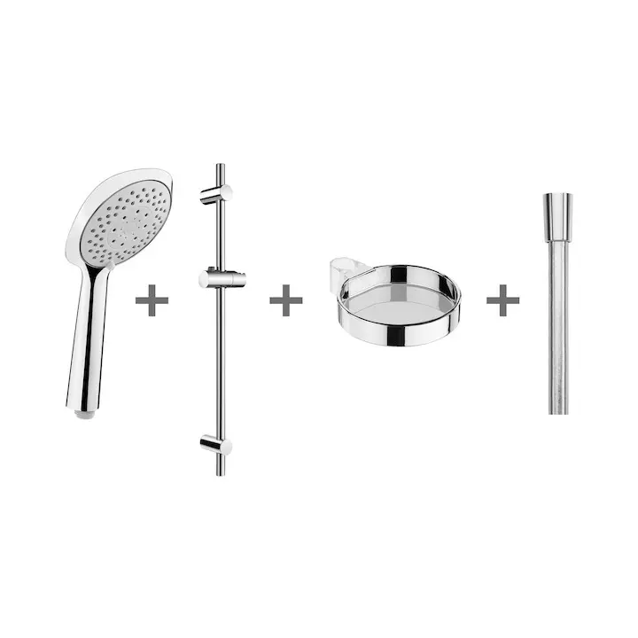 Jika Cubito Pure - dušas komplekts Cubito-N 13 cm, 4 strūklu veidi, hroms H3651X00044731