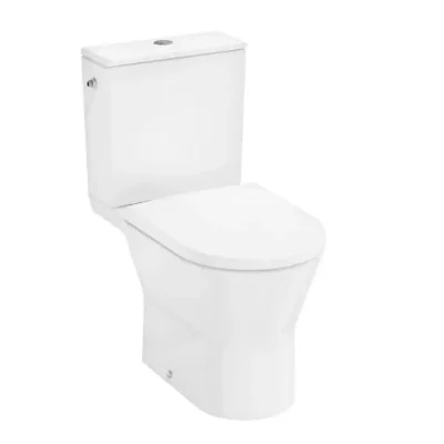 Hansgrohe EluPura Original S - WC komplekts ar sēdekli, aizmugurējais izvads, AquaChannel Flush, Rimless, EcoSmart, ūdens pieslēgums sānos, balta 60267450