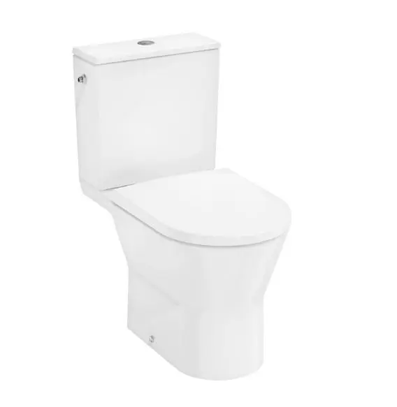 Hansgrohe EluPura Original S - WC komplekts ar sēdekli, aizmugurējais izvads, AquaChannel Flush, Rimless, EcoSmart, ūdens pieslēgums sānos, balta 60267450