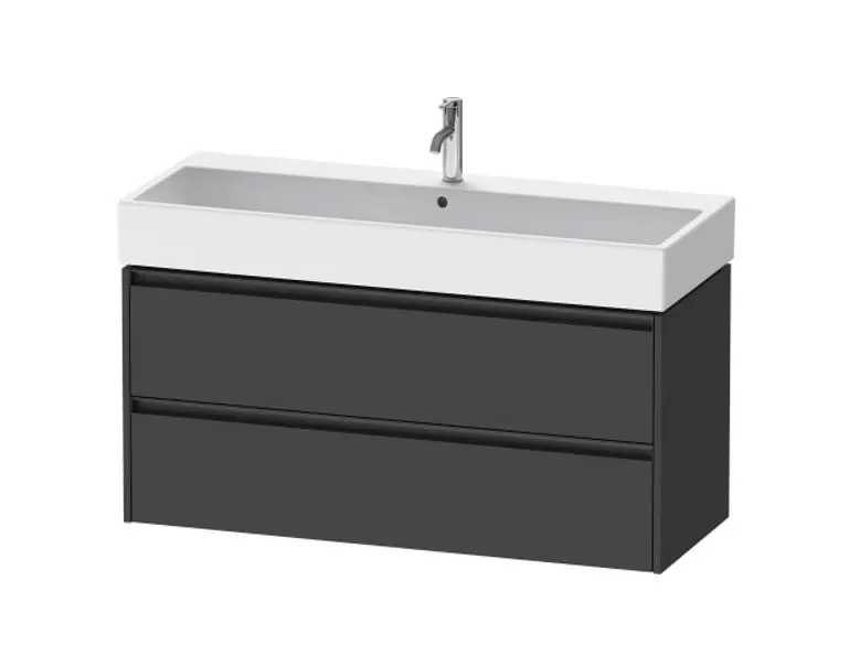 Duravit Ketho.2 - izlietnes skapītis, 55x118x46 cm, 2 atvilktnes, grafīta matēts K25279049490000