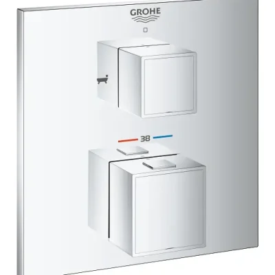 Grohe Grohtherm Cube - termostata maisītājs - zemapmetuma 2 patērētājiem, hromēts 24155000