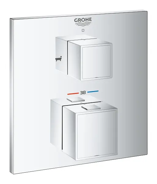 Grohe Grohtherm Cube - termostata maisītājs - zemapmetuma 2 patērētājiem, hromēts 24155000