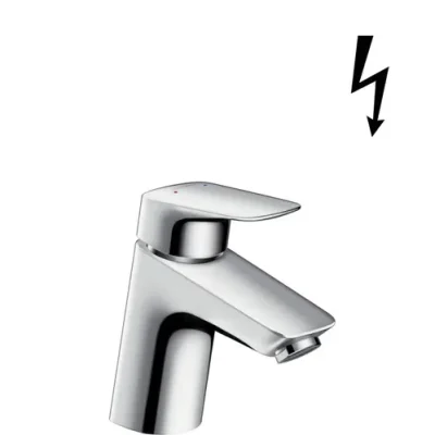 Hansgrohe Logis - izlietnes vienas sviras maisītājs 70 zemam spiedienam / atvērtiem ūdens sildītājiem, ar noteces komplektu, hromēts 71074000