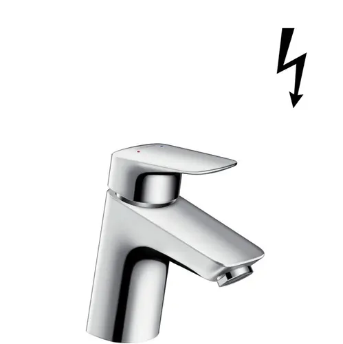 Hansgrohe Logis - izlietnes vienas sviras maisītājs 70 zemam spiedienam / atvērtiem ūdens sildītājiem, ar noteces komplektu, hromēts 71074000