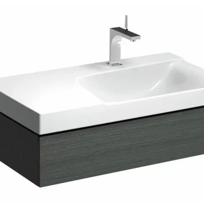 Geberit Xeno 2 - izlietnes apakšskapis 90 cm ar virsmu, izvelkama atvilktne ar LED apgaismojumu, pelēks 500.514.43.1