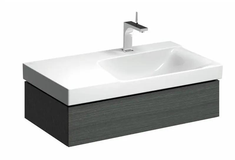 Geberit Xeno 2 - izlietnes apakšskapis 90 cm ar virsmu, izvelkama atvilktne ar LED apgaismojumu, pelēks 500.514.43.1