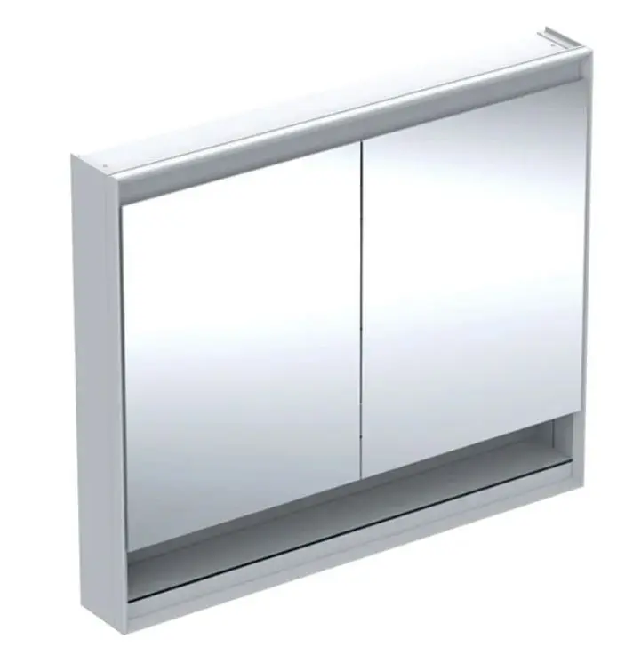 Geberit ONE - spoguļskapis ar LED apgaismojumu, 105x90x15 cm, 2 durvis, ar nišu, balts 505.834.00.2