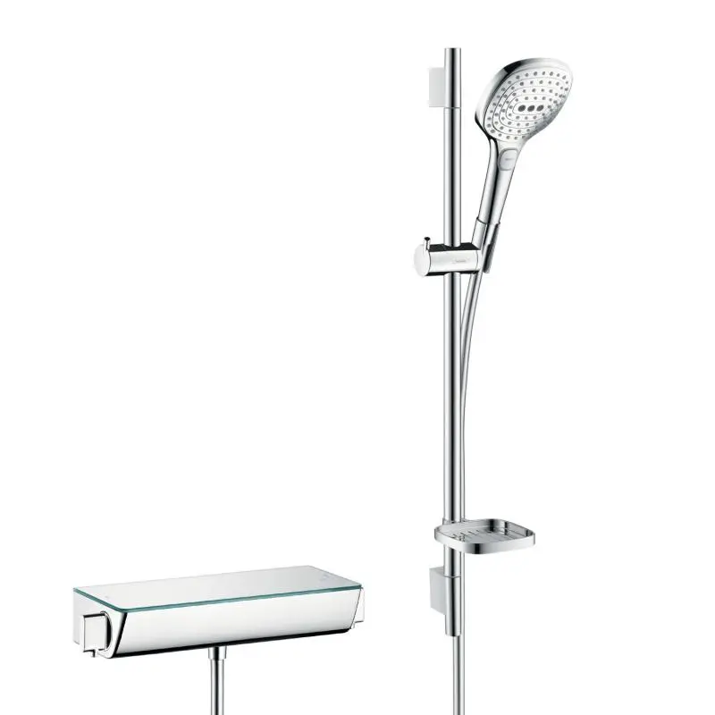 Hansgrohe Raindance Select E - dušas komplekts 120 ar termostata maisītāju Ecostat Select, 3 strūklas, hromēts 27038000