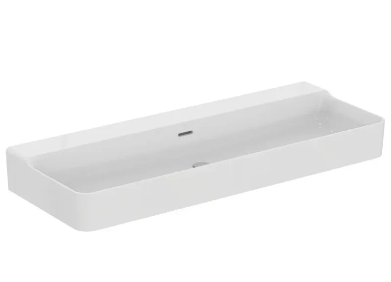 Ideal Standard Conca Ceram - uzliekamā izlietne 120x45 cm, ar pārplūdi, bez krāna cauruma, balta T384101