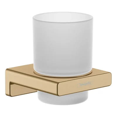 Hansgrohe AddStoris - Zobu birstes glāze ar turētāju, stikls matēts/birstēta bronza 41749140