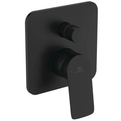 Ideal Standard Ceralife C - zemapmetuma maisītājs 2 patērētājiem, ar iebūvējamo korpusu, zīda melns BE061XG