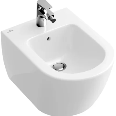 Villeroy & Boch Subway 2.0 - pie sienas bidē ar pārplūdi, 375x565 mm, ar CeramicPlus, Alpu balts 540000R1