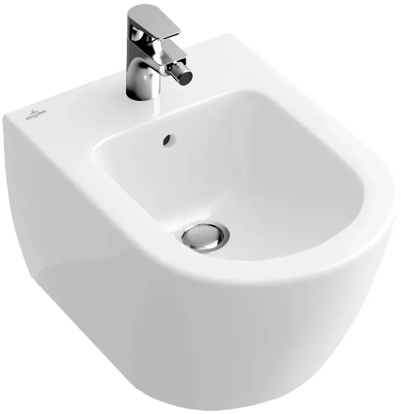 Villeroy & Boch Subway 2.0 - pie sienas montējams bidē, ar pārplūdi, 375x565 mm, Alpu balts 54000001