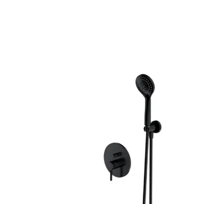OMNIRES Y - dušas komplekts ar zemapmetuma maisītāju, ar iebūvējamo daļu, diametrs 20 cm, melns SYSY38BL