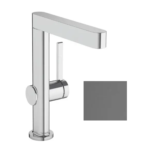Hansgrohe Finoris - izlietnes maisītājs, ar Push-Open noteces komplektu un grozāmu izteku, birstēts melns hroms 76060340