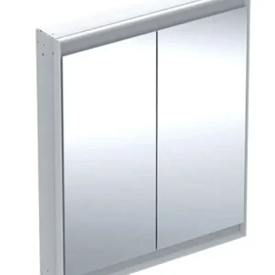 Geberit ONE - spoguļskapis ar LED apgaismojumu, 75x90x15 cm, 2 durvis, zemapmetuma montāža, balts 505.802.00.2