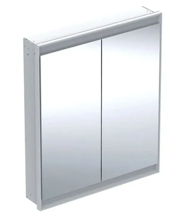Geberit ONE - spoguļskapis ar LED apgaismojumu, 75x90x15 cm, 2 durvis, zemapmetuma montāža, balts 505.802.00.2