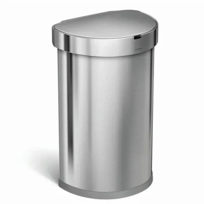 Simplehuman atkritumu tvertne - bezkontakta atkritumu tvertne ar kustības sensoru, 45 l, matēts nerūsējošais tērauds ST2009