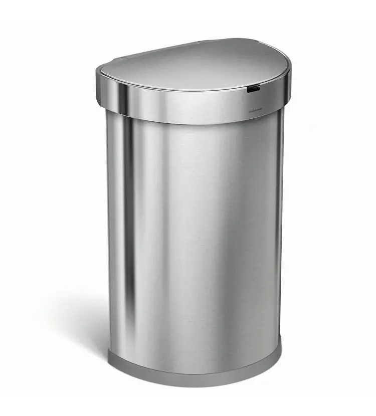 Simplehuman atkritumu tvertne - bezkontakta atkritumu tvertne ar kustības sensoru, 45 l, matēts nerūsējošais tērauds ST2009