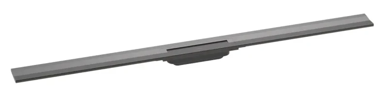 Hansgrohe RainDrain Flex - dušas renīte 1200 ar nerūsējošā tērauda resti, saīsināma, montāžai pie sienas, melni hromēts matēts 56054340
