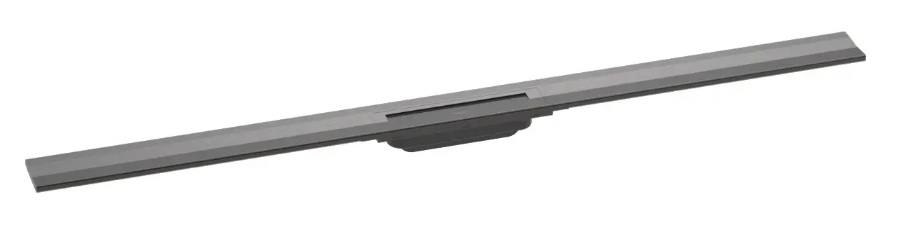 Hansgrohe RainDrain Flex - dušas renīte 1200 ar nerūsējošā tērauda resti, saīsināma, montāžai pie sienas, melni hromēts matēts 56054340