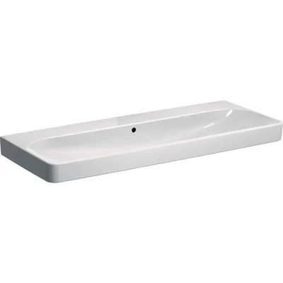 Geberit Smyle Square - dubultā izlietne 120x48 cm, ar pārplūdi, bez jaucējkrāna atveres, balta 500.225.01.1