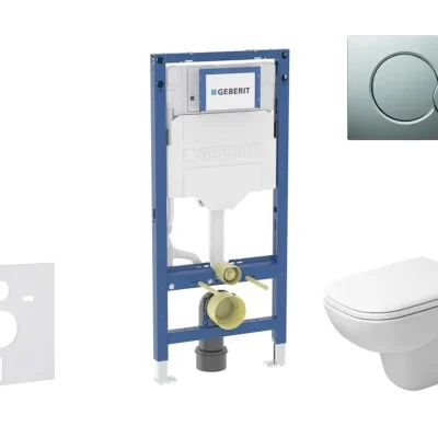 Geberit Duofix - komplekts priekšsienas elements, D-Code WC ar SoftClose sēdekli un Sigma01 vadības plati, hroms matēts SANI11CP2102