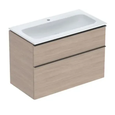 Geberit iCon - izlietne ar zemizlietnes skapi, 90x48x63 cm, 2 atvilktnes, ozols 502.337.JH.1