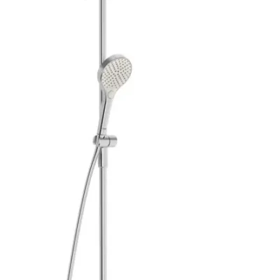 Hansa Viva - dušas komplekts ar termostatu, diametrs 25 cm, 3 strūklas veidi, birstēts tērauds 6515920180