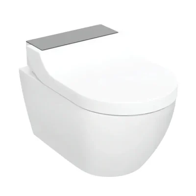 Geberit AquaClean - elektroniskais bidē Tuma Comfort ar keramiku, montāžai pie sienas, TurboFlush, SoftClosing, KeraTect, stikls/melns 146.290.SJ.1