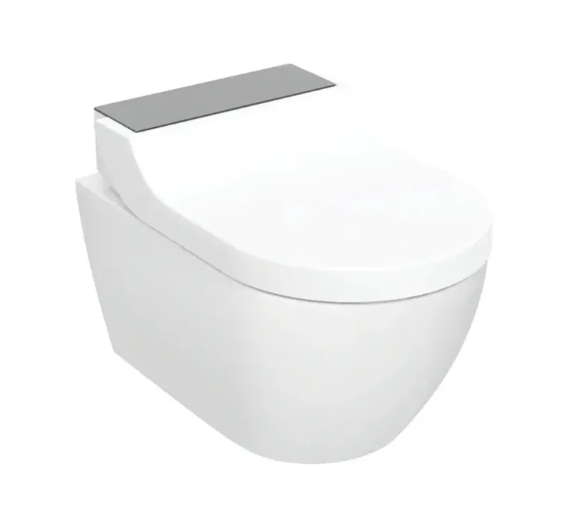 Geberit AquaClean - elektroniskais bidē Tuma Comfort ar keramiku, montāžai pie sienas, TurboFlush, SoftClosing, KeraTect, stikls/melns 146.290.SJ.1