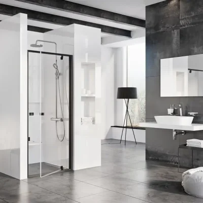 Ravak Pivot - dušas veramās durvis PDOP1-90, 86-91 cm, melns/stikls 03G70300Z1