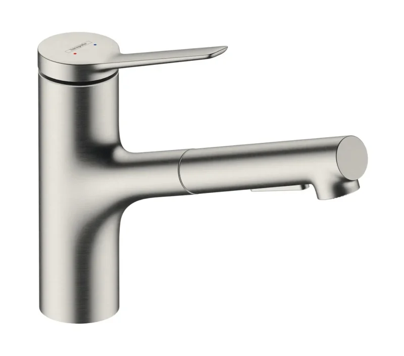 Hansgrohe Zesis M33 - izlietnes maisītājs 150, ar izvelkamu dušu, nerūsējošā tērauda dizains 74800800