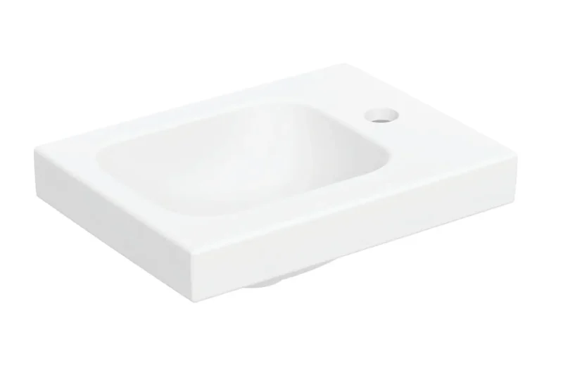 Geberit iCon - rokas izlietne 4x3 cm, bez pārplūdes, jaucējkrāna caurums labajā pusē, balta matēta 501.830.JT.1