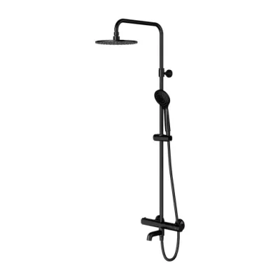 OMNIRES Y - dušas komplekts ar vannas termostatu, diametrs 25 cm, melns Y1234ALBL