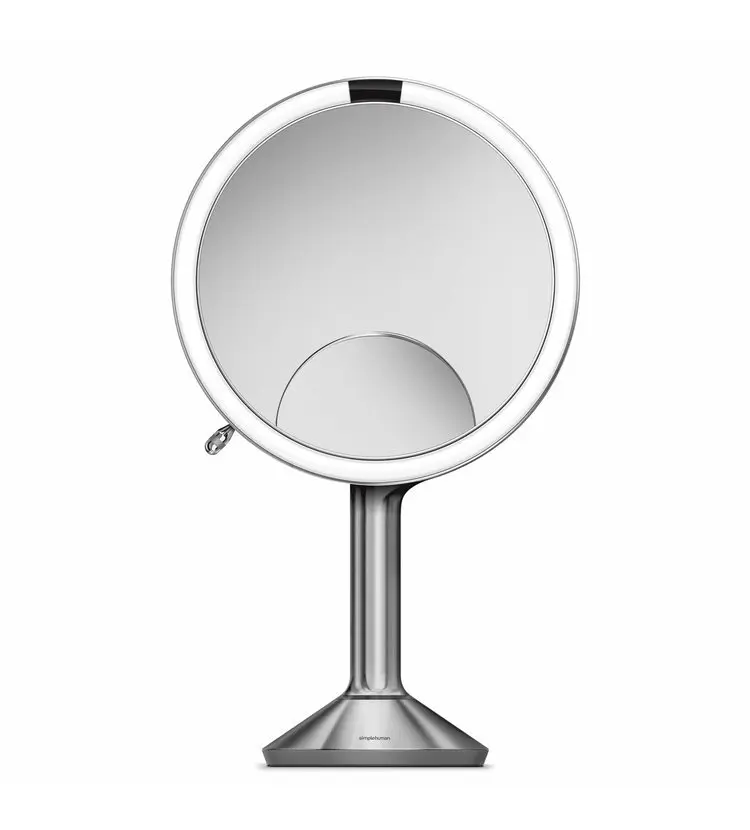 Simplehuman kosmētikas spogulis - grima spogulis ar LED apgaismojumu, matēts nerūsējošais tērauds ST3024