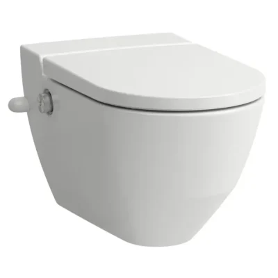 Laufen Cleanet Navia - elektronisks bidē ar keramiku, pie sienas stiprināms, sānu ūdens padeve, Rimless, SoftClose, balts H820601A007171