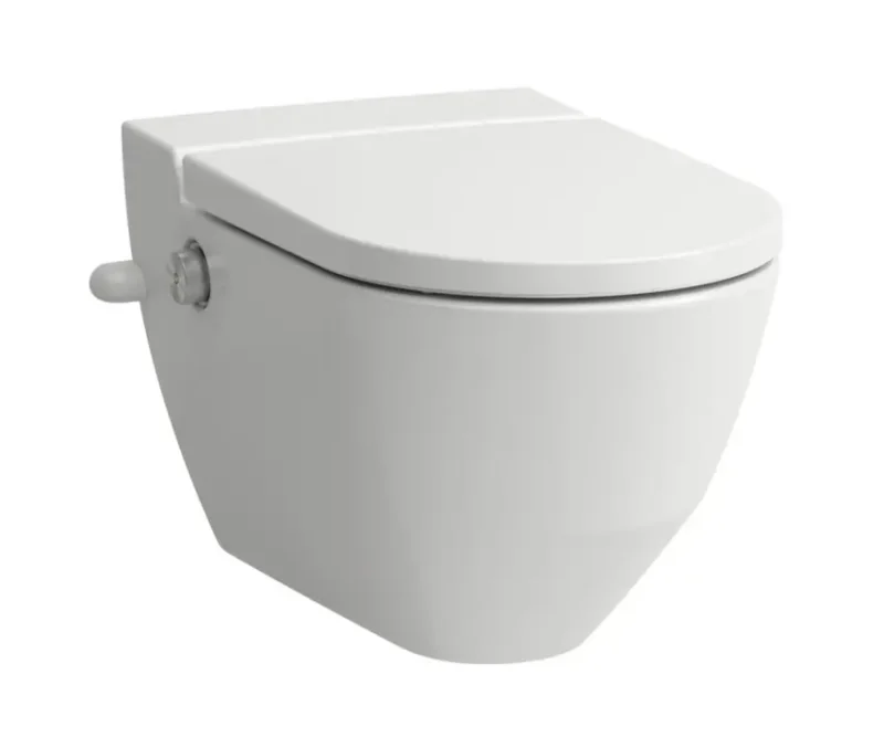 Laufen Cleanet Navia - elektronisks bidē ar keramiku, pie sienas stiprināms, sānu ūdens padeve, Rimless, SoftClose, balts H820601A007171