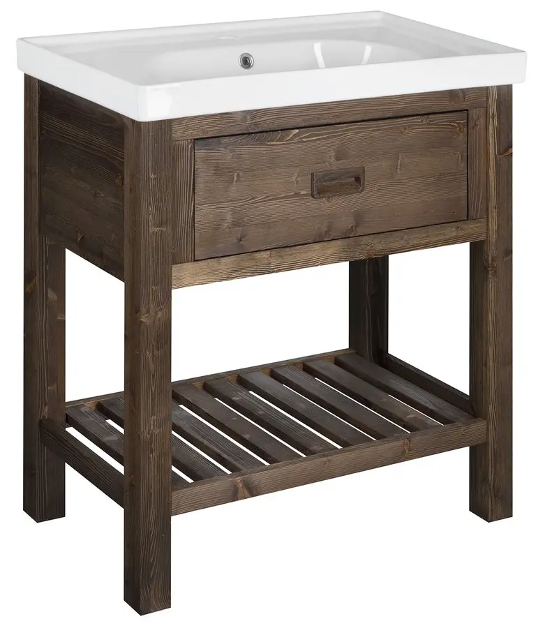 Sapho Brand - izlietnes skapītis 89x80x45 cm, 1 atvilktne, beicēta egle BA088S
