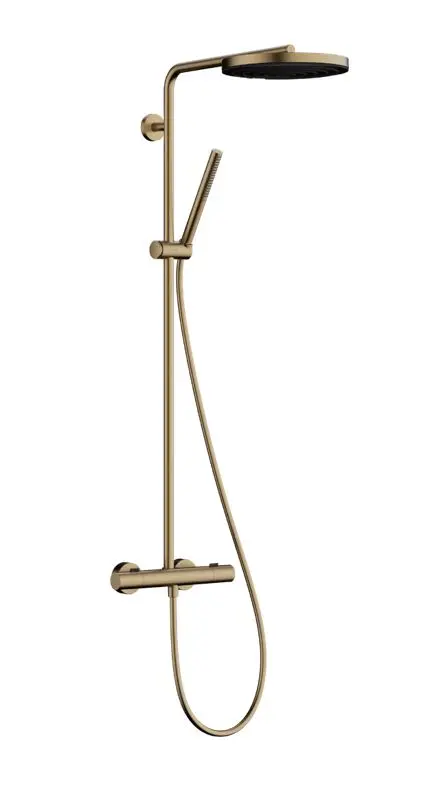 Hansgrohe Pulsify S Puro - dušas komplekts ar termostatu, diametrs 26 cm, 1 strūkla, birstēta bronza 24222140