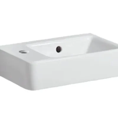 Geberit Selnova - izlietne 40x25 cm, ar pārplūdi, 1 krāna caurumu, balta 501.518.00.7