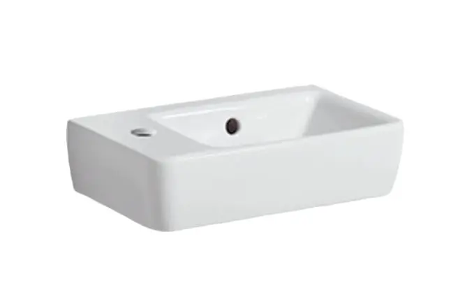 Geberit Selnova - izlietne 40x25 cm, ar pārplūdi, 1 krāna caurumu, balta 501.518.00.7