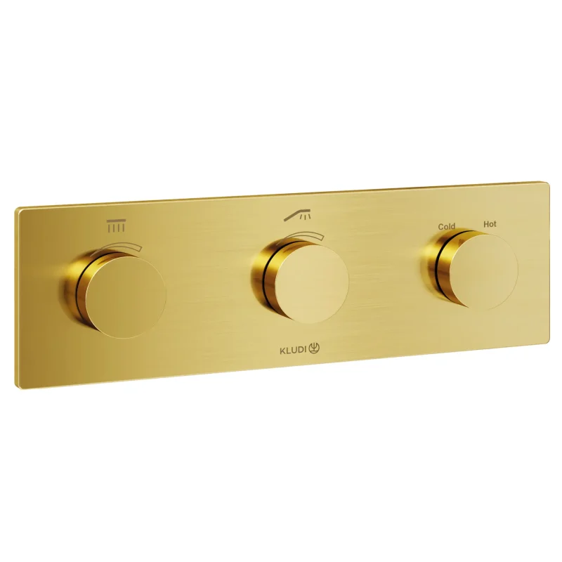 Kludi Tronic - termostata baterija, zemapmetuma, 2 ierīcēm, matēts zelts 38300N0-00