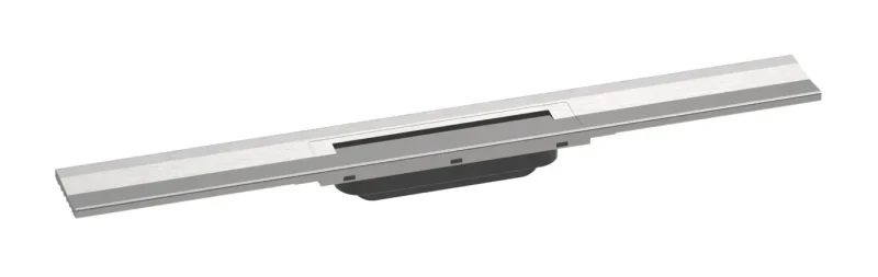 Hansgrohe RainDrain Flex - dušas noteka 700 ar nerūsējošā tērauda resti, saīsināma, montāžai pie sienas, matēts nerūsējošais tērauds 56050800
