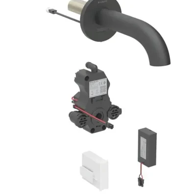 Geberit Piave - elektronisks zemapmetuma izlietnes vārsts, darbība ar baterijām, easy to clean, matēti melns 116.284.14.1