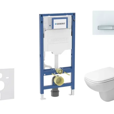 Geberit Duofix - komplekts priekšsienas elements, D-Code WC ar SoftClose sēdekli un Sigma50 vadības plati, alpu balts SANI11CP3107