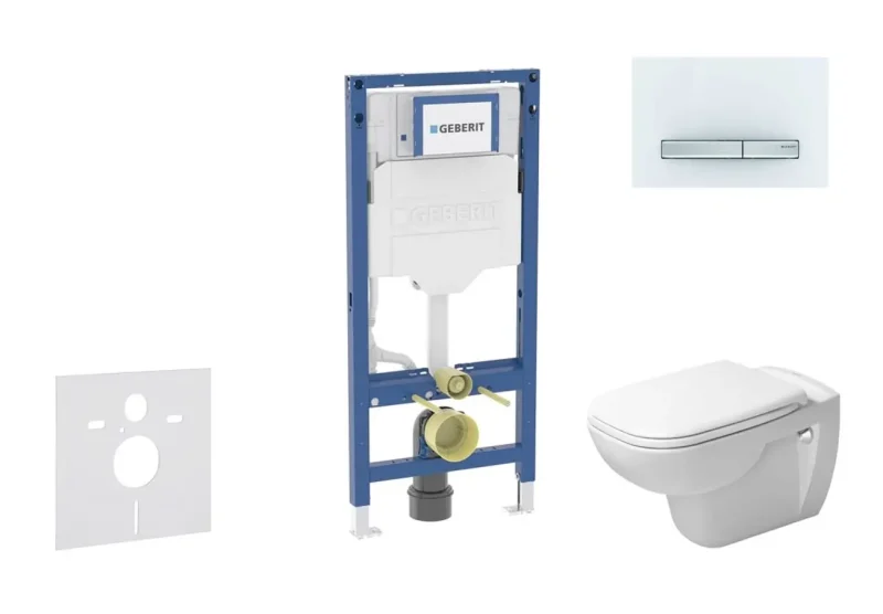 Geberit Duofix - komplekts priekšsienas elements, D-Code WC ar SoftClose sēdekli un Sigma50 vadības plati, alpu balts SANI11CP3107