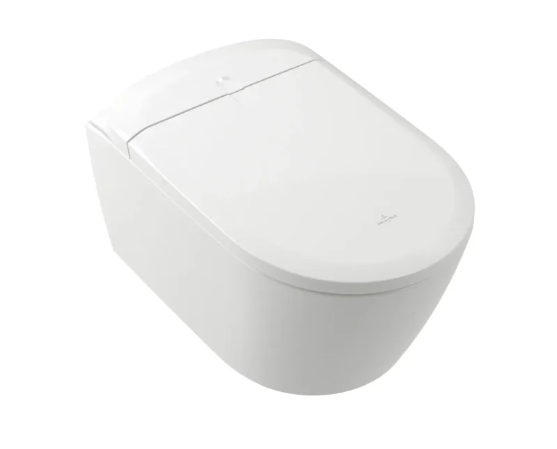 Villeroy & Boch ViClean - elektroniska bidē ar keramiku, montāžai pie sienas, DirectFlush, CeramicPlus, SoftClosing, Alpu balta V16EN2R1